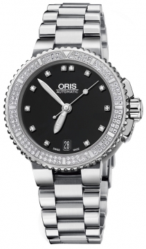 Buy this new Oris Aquis Date Diamonds 36mm 01 733 7652 4994-07 8 18 01P ladies watch for the discount price of £2,350.00. UK Retailer.
